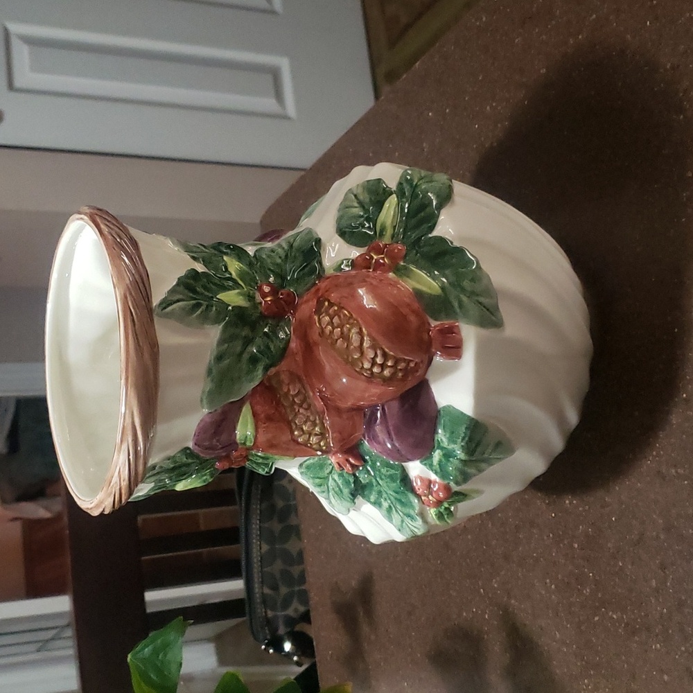 Fitz and Floyd Winter Fruit Large Vase 1992.
